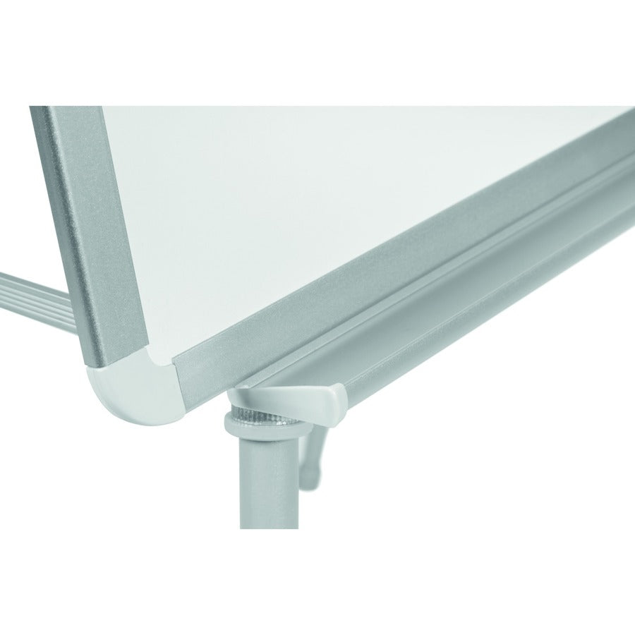 28" (2.3 ft) Width x 40.5" (3.4 ft) Height - White Surface - Gray Aluminum Frame - Rectangle - Floor Standing, Tabletop - Telescoping Leg, Non-magnetic, Sturdy, Foldable, Lightweight, Portable, Pen Tray, Adjustable Easel Pad Holder - 1 Each