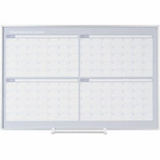 Monthly - 4 Month - Silver, White - Aluminum - 36" Height x 48" Width - Scratch Resistant, Ghost Resistant, Accessory Tray, Dry Erase Surface, Heavy Duty, Magnetic - 1 Each