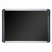 MasterVision MVI SoftTouch Deluxe Bulletin Board, 35.43" x 47.24", Black Foam Surface, Black Aluminum Frame, 1 Each