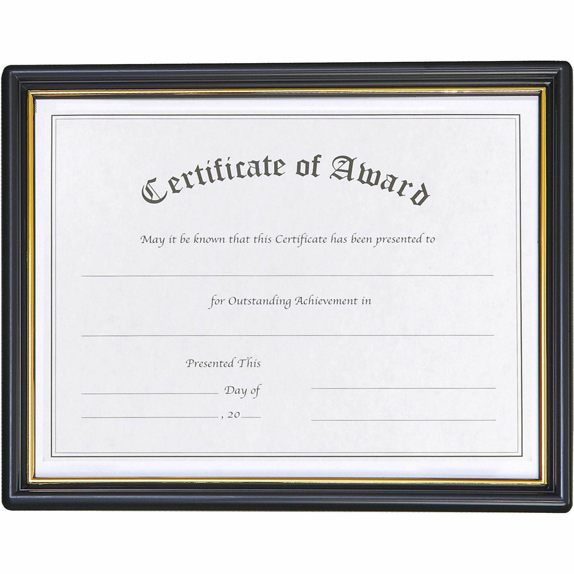 8.50" x 11" Frame Size - Rectangle - Hanger - Plastic - Gold, Black - 1 Each