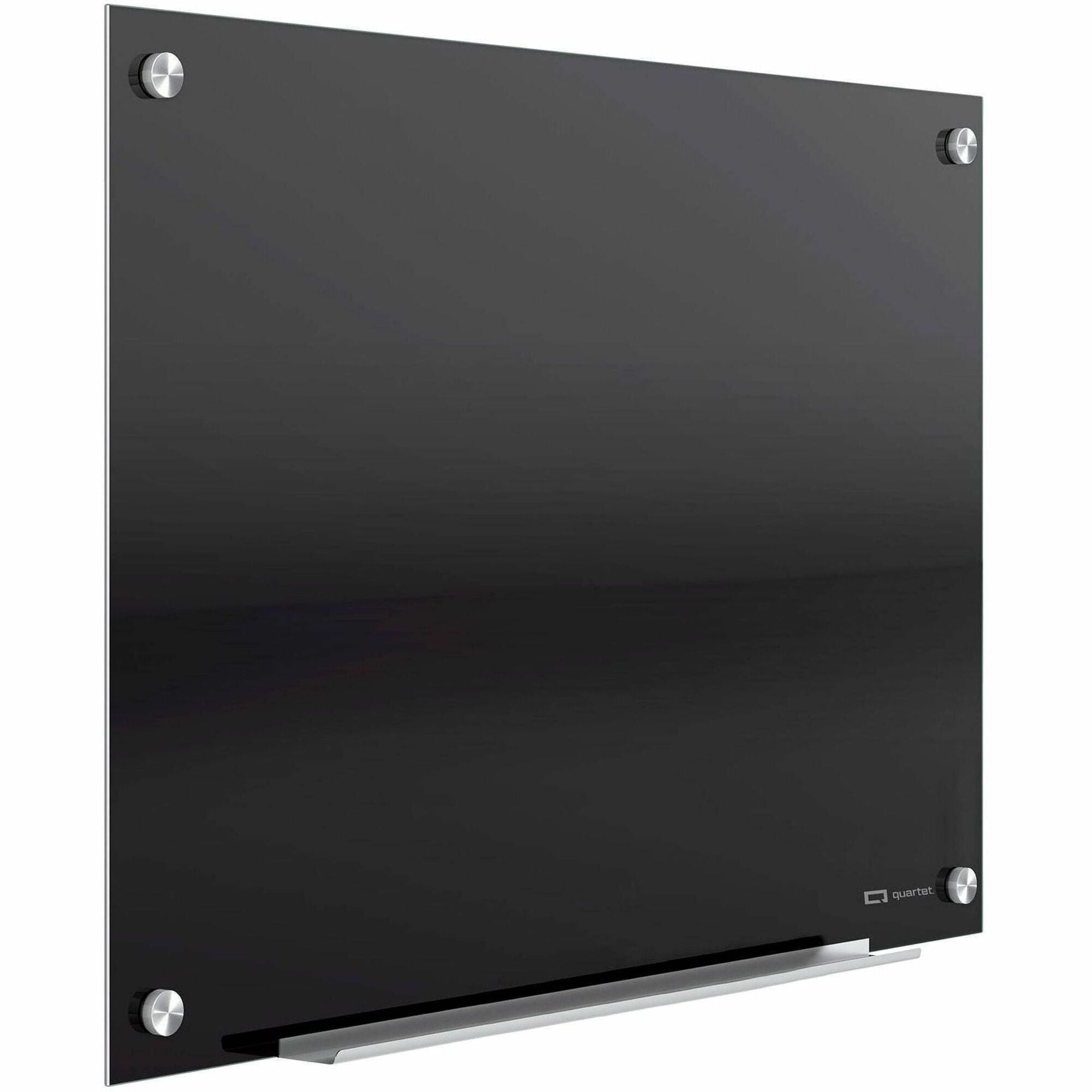 Quartet Infinity Glass Magnetic Dry-Erase Board, 36" x 24", Black Tempered Glass Surface, Black Frame, Horizontal/Vertical, Magnetic, 1 Each