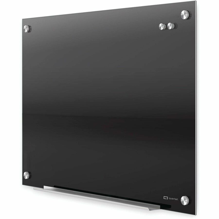 Quartet Infinity Glass Magnetic Dry-Erase Board, 36" x 24", Black Tempered Glass Surface, Black Frame, Horizontal/Vertical, Magnetic, 1 Each