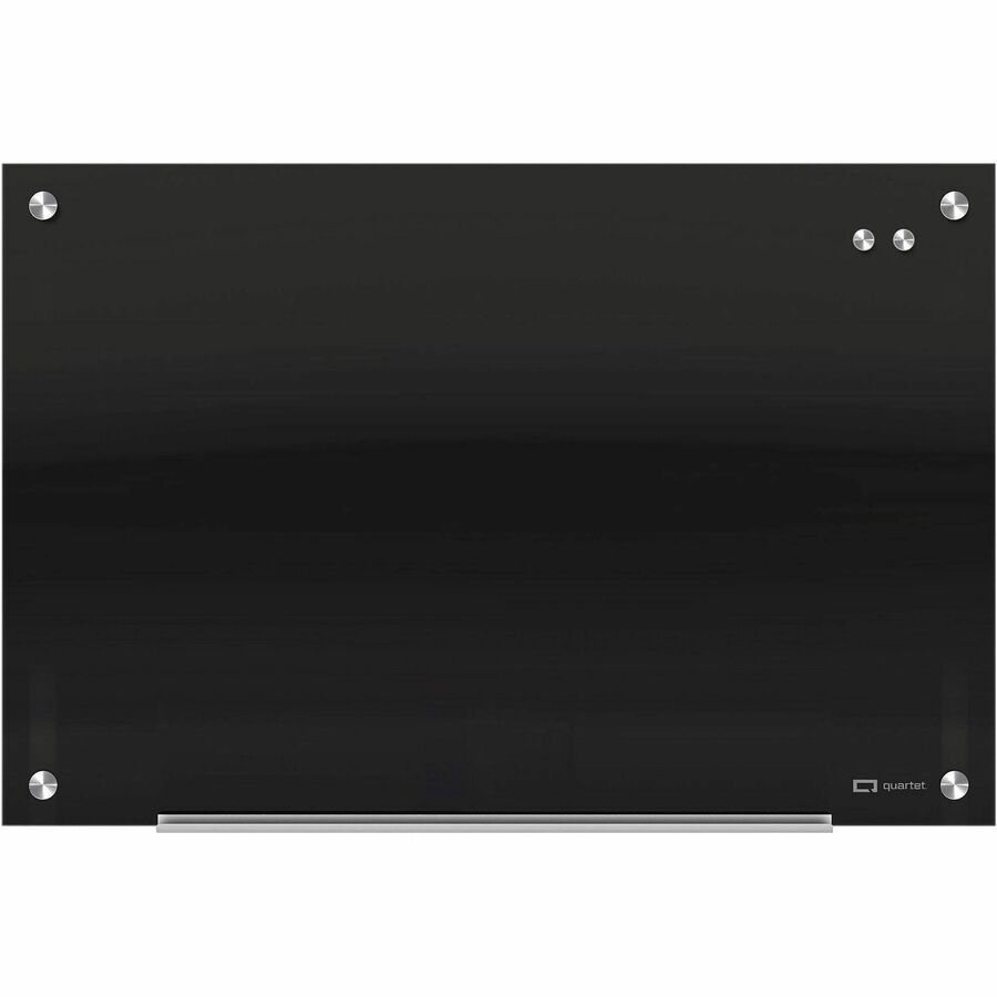 Quartet Infinity Glass Magnetic Dry-Erase Board, 36" x 24", Black Tempered Glass Surface, Black Frame, Horizontal/Vertical, Magnetic, 1 Each