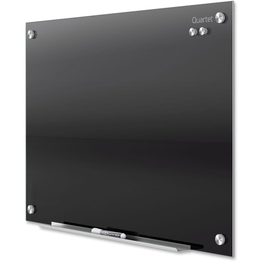 Quartet Infinity Glass Magnetic Dry-Erase Board, 72" x 48", Black Tempered Glass Surface, Black Frame, Horizontal/Vertical, Magnetic, 1 Each