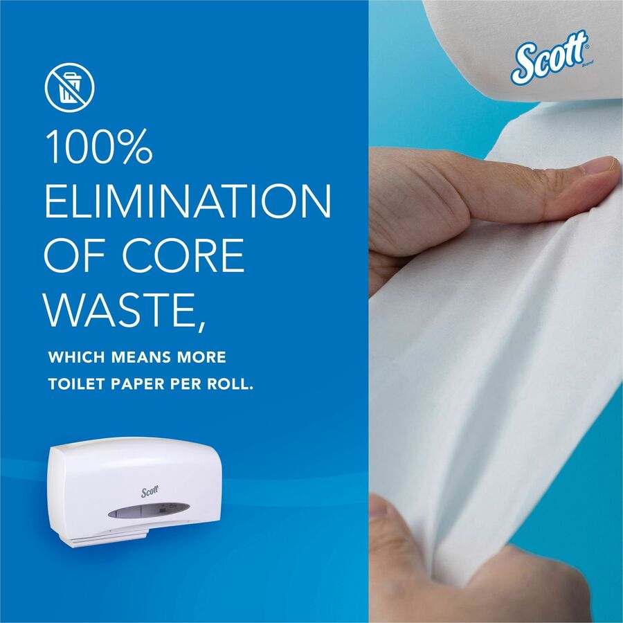 Scott Essential Coreless Jumbo Roll Toilet Paper Dispenser, 2 Roll Capacity, Black Plastic, 10.9" H x 20.1" W x 5.9" D, 1 Carton
