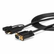 StarTech.com 6 ft HDMI to VGA Video Cable Adapter, HDMI Male & Micro USB Female to VGA Male, Black, 1 Each