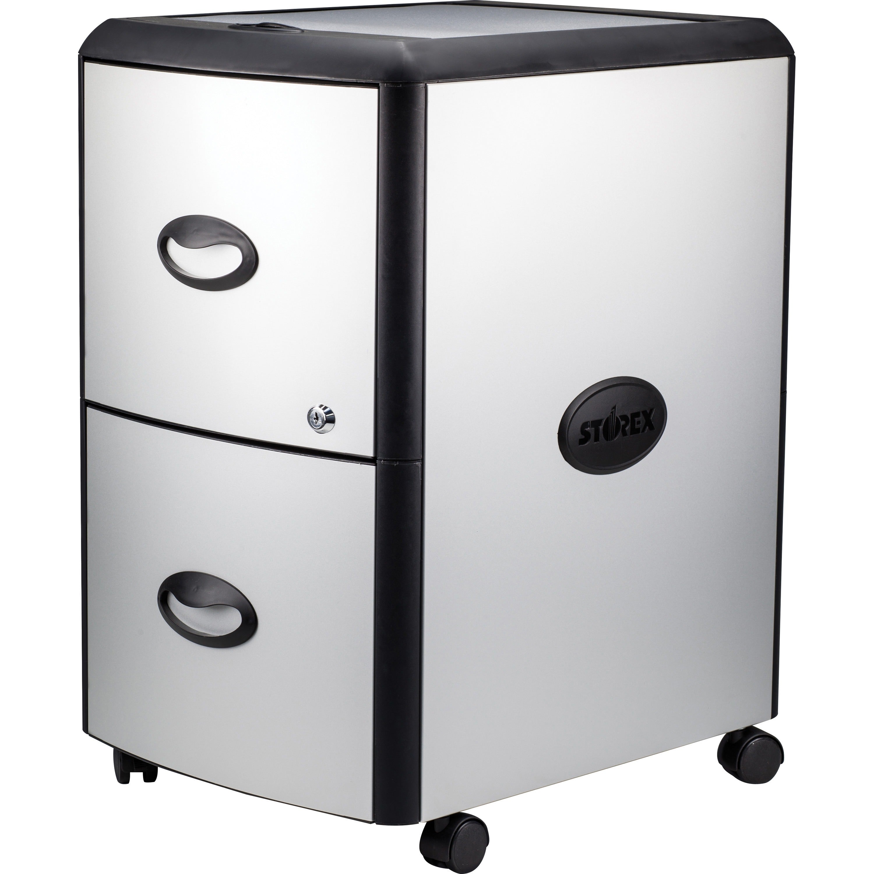 19" Width x 15" Depth x 23" Height for File - Letter - Vertical - Washable, Durable, Locking Drawer, Locking Casters - Platinum, Gray - Metal, Polypropylene