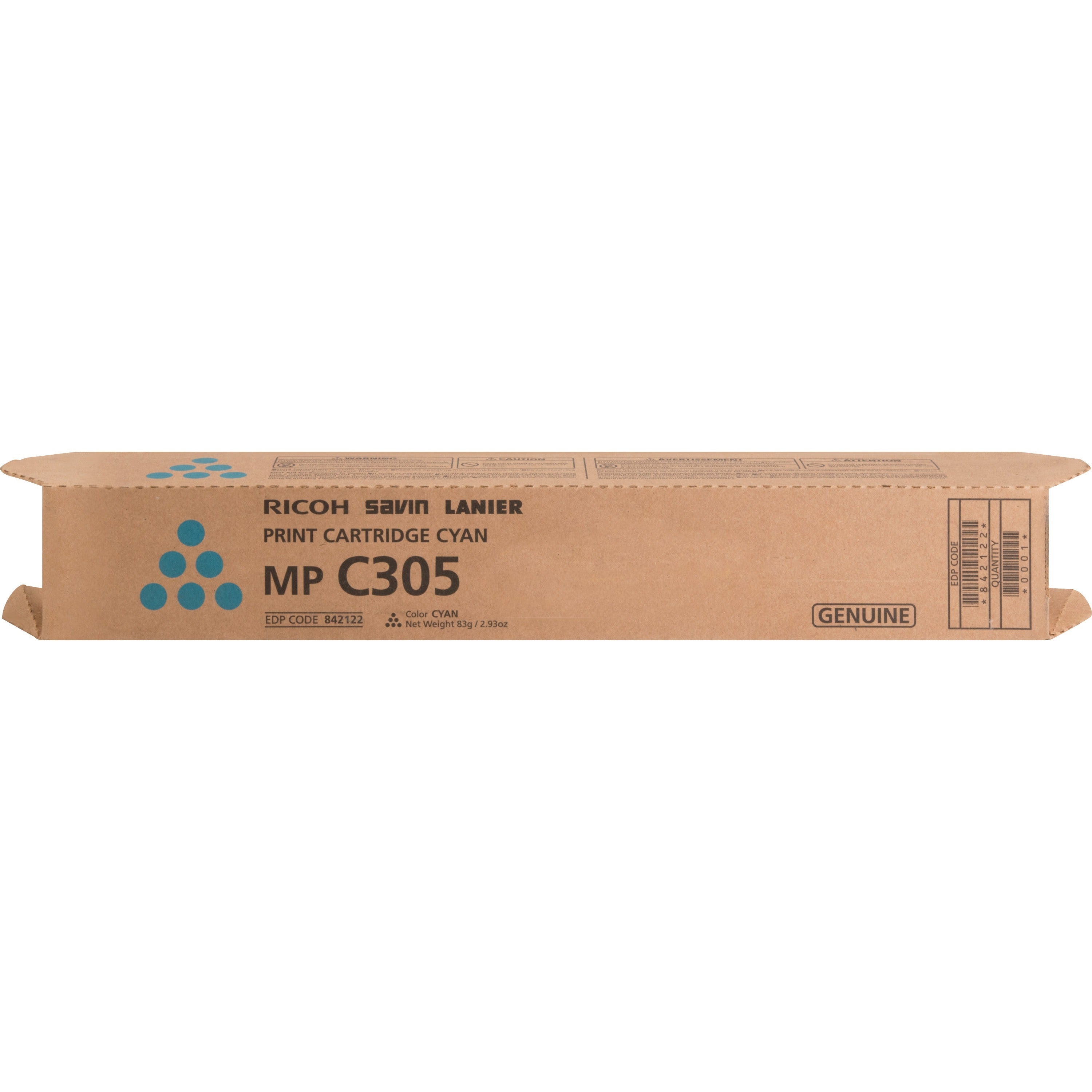 Ricoh Original Laser Toner Cartridge, Cyan, 1 Each, 4000 Page Yield