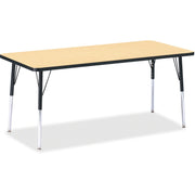 Berries® Rectangle Activity Table - 30" X 72", A-height - Maple/Black/Black