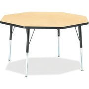 Berries® Octagon Activity Table - 48" X 48", A-height - Maple/Black/Black