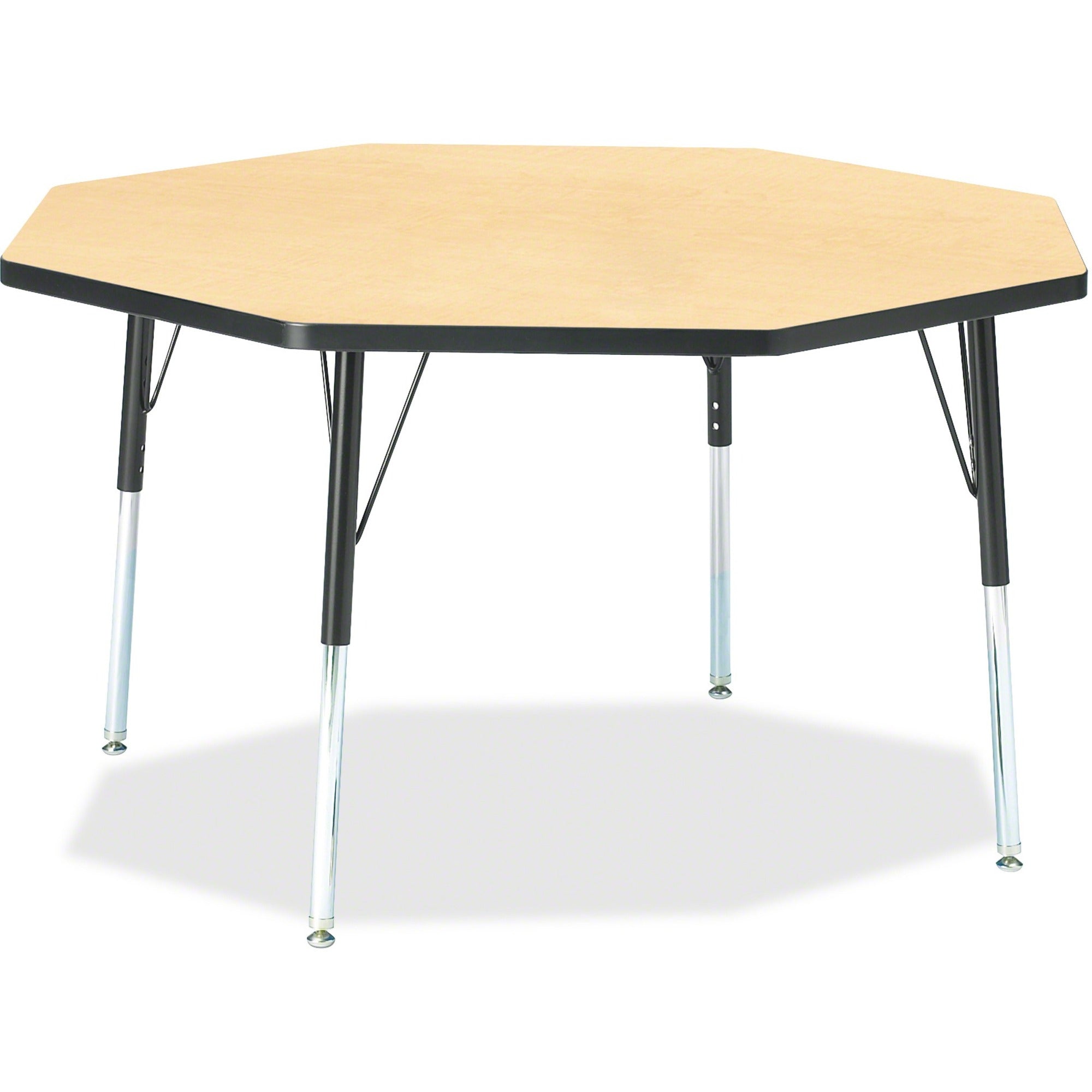 Berries® Octagon Activity Table - 48" X 48", A-height - Maple/Black/Black