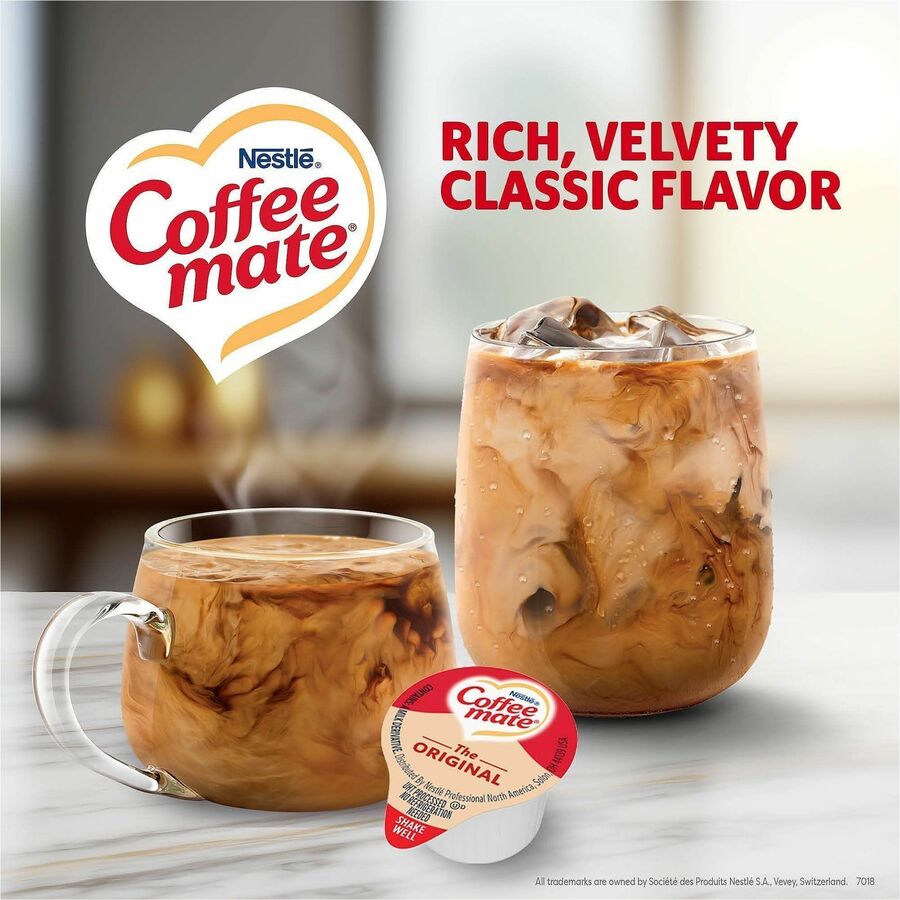 Coffee mate Original Nondairy Liquid Creamer Singles, Original Flavor, 0.38 fl oz (11 mL), 180 Cups per Carton