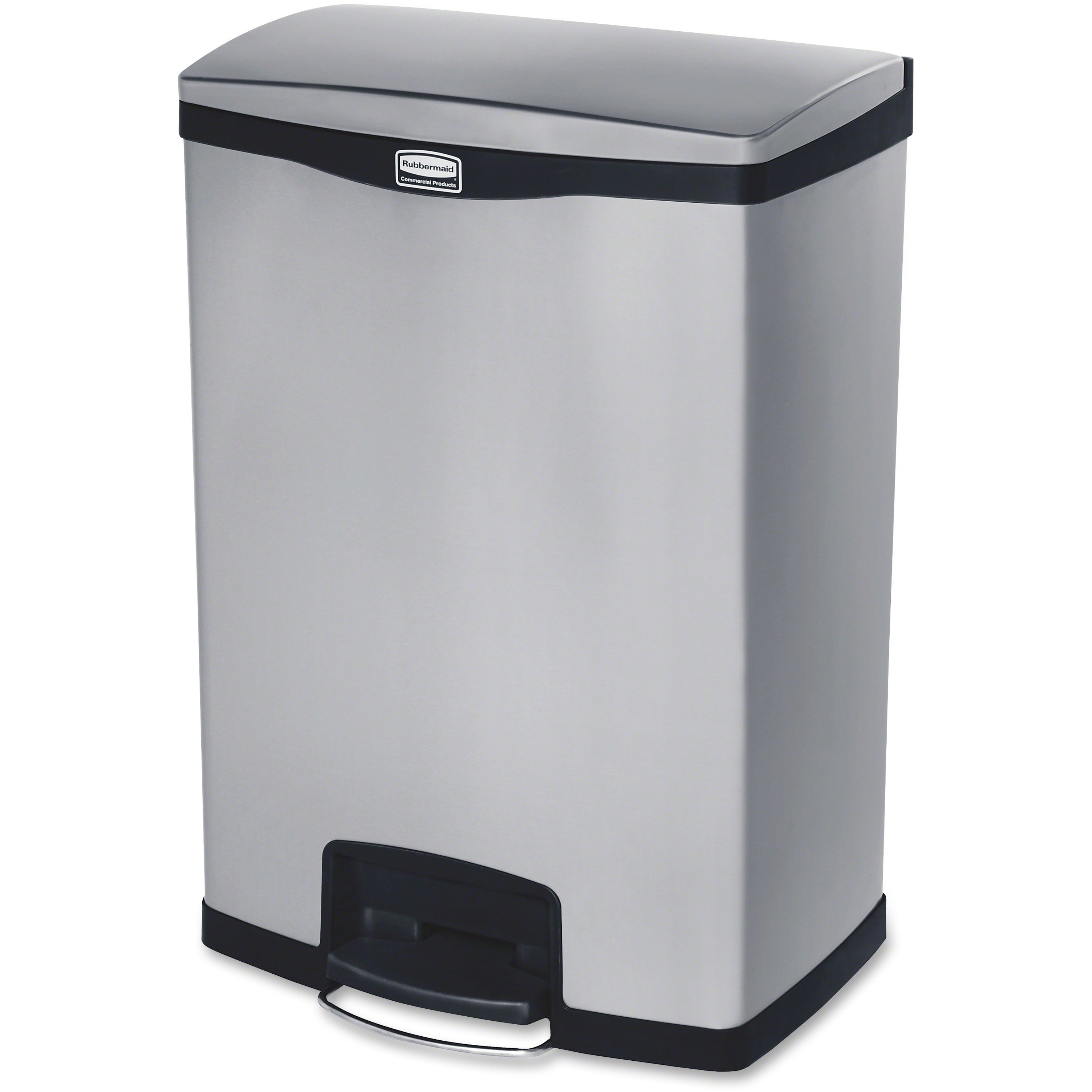 24 gal Capacity - 31.8" Height x 16.2" Width - Poly, Stainless Steel - Black - 1 Each