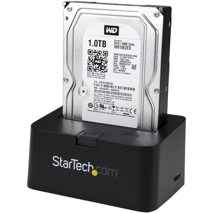 StarTech.com Drive Dock SATA/600 - USB 3.2 (Gen 1) Type B, eSATA Host Interface - Black