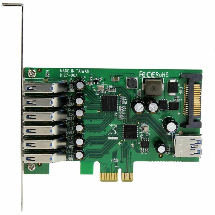 StarTech.com 7-Port PCI Express USB 3.0 Card - 5Gbps - Standard and Low-Profile Design