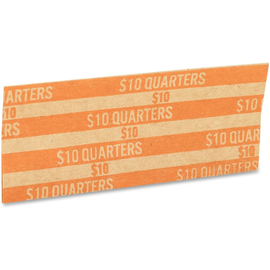 PAP-R Flat Coin Wrappers - Total $10 in 40 Coins of 25¢ Denomination - Heavy Duty - Paper - Kraft - 1000 / Box