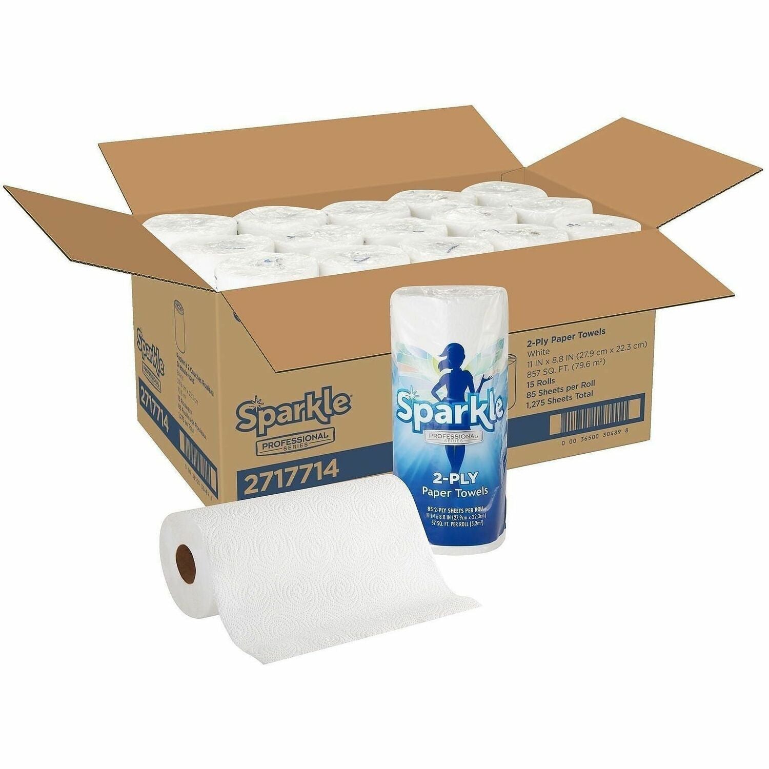 2 Ply - 8.80" Width x 11" Length - 85 Sheets/Roll - White - 15 / Carton