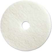 Genuine Joe Polishing Floor Pad - 20" Diameter x 1" Thickness - Polishing, Floor - 175 rpm to 350 rpm Speed Supported - Resilient, Flexible, Dirt Remover, Soft, Non-abrasive, Long Lasting - Fiber, Resin - White - 5 / Carton