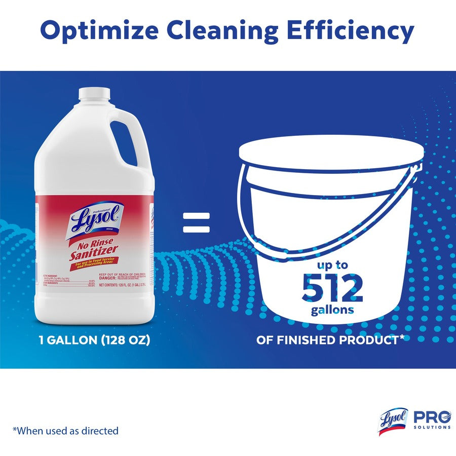 Professional Lysol No Rinse Sanitizer - Concentrate - 128 fl oz (4 quart) - Disinfectant, Anti-bacterial - 1 Each
