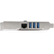 StarTech.com 3-Port PCI Express USB 3.0 Card + Gigabit Ethernet - 5Gbps