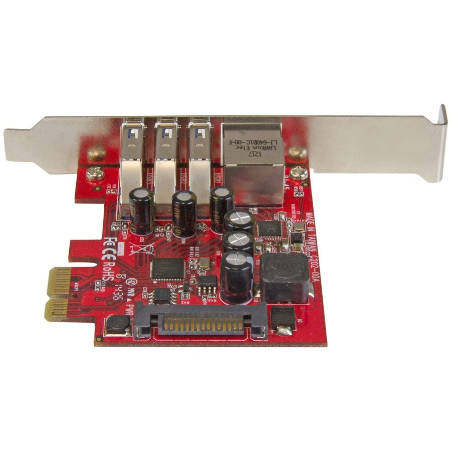 StarTech.com 3-Port PCI Express USB 3.0 Card + Gigabit Ethernet - 5Gbps