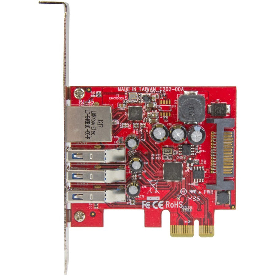 StarTech.com 3-Port PCI Express USB 3.0 Card + Gigabit Ethernet - 5Gbps