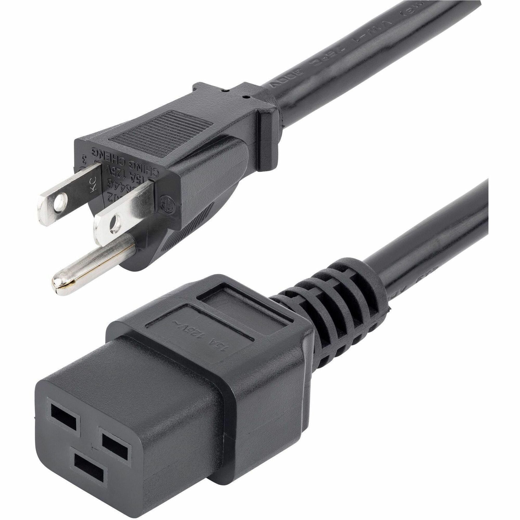 StarTech.com Computer Power Cord - NEMA 5-15P to C19, 14 AWG, 6 ft