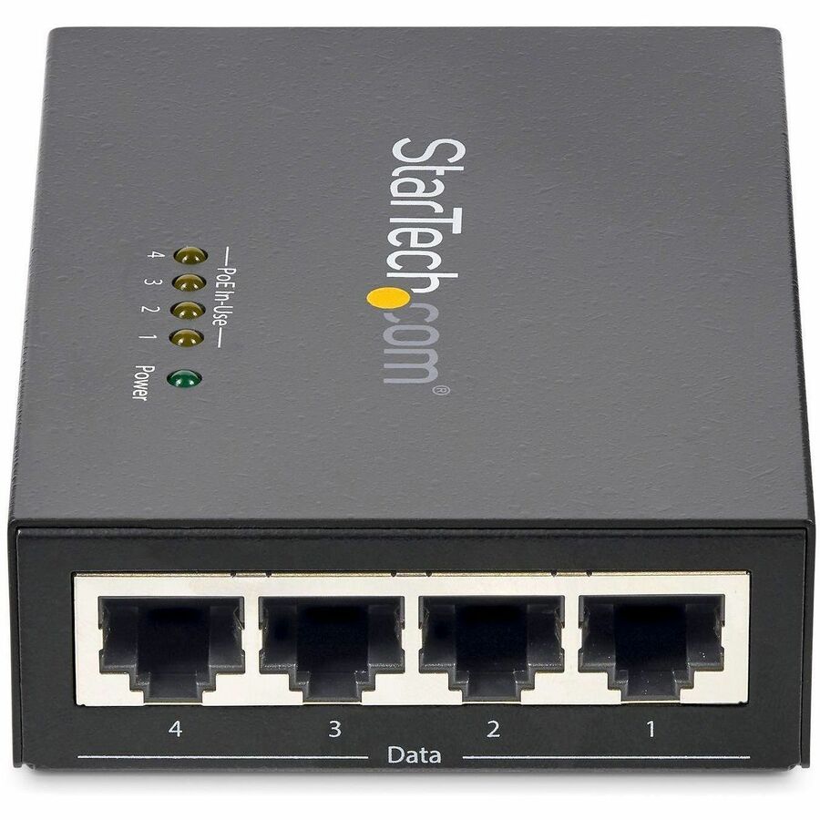 StarTech.com 4 Port Gigabit Midspan - PoE+ Injector - 802.3at and 802.3af