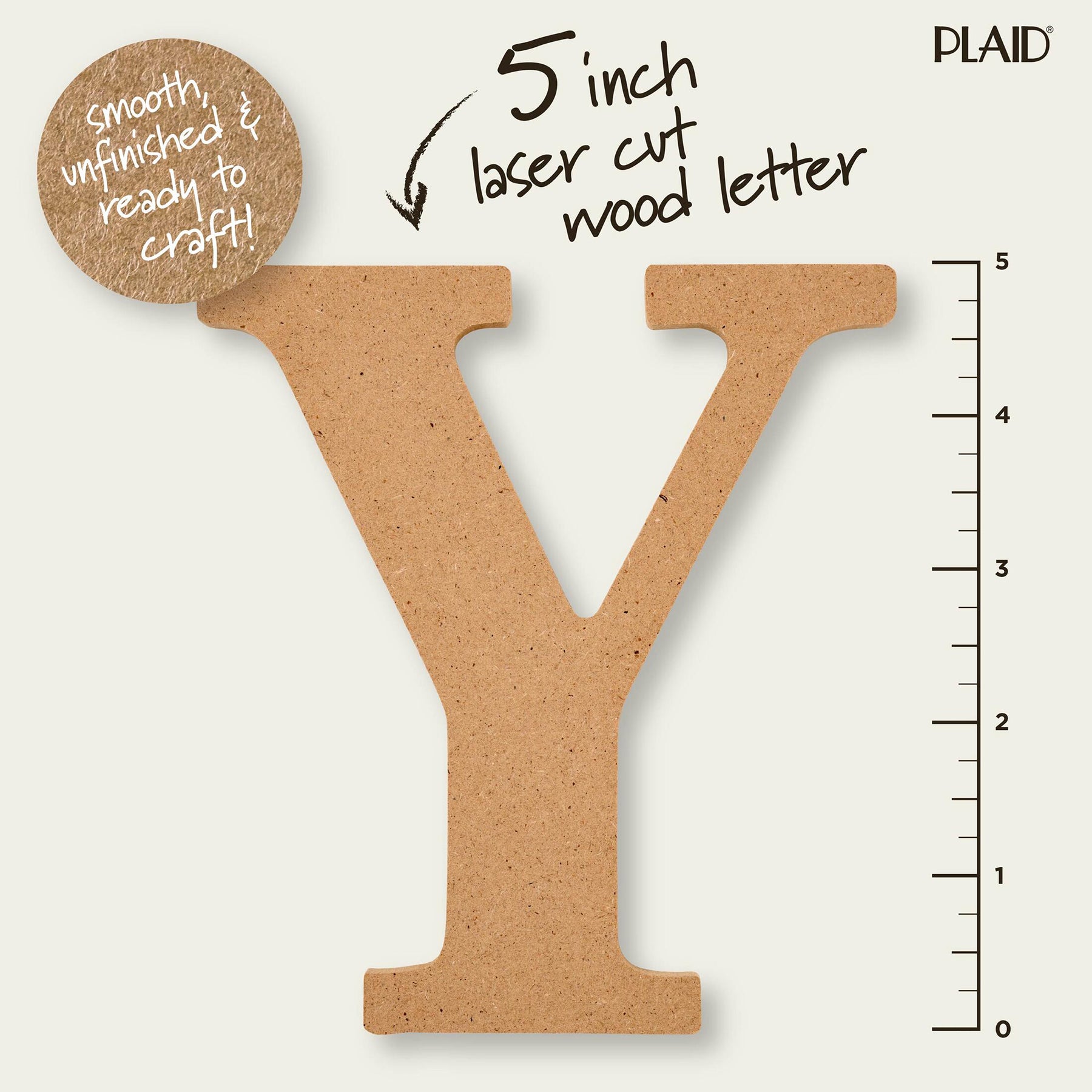 MDF Letter, Y, 5 Inch