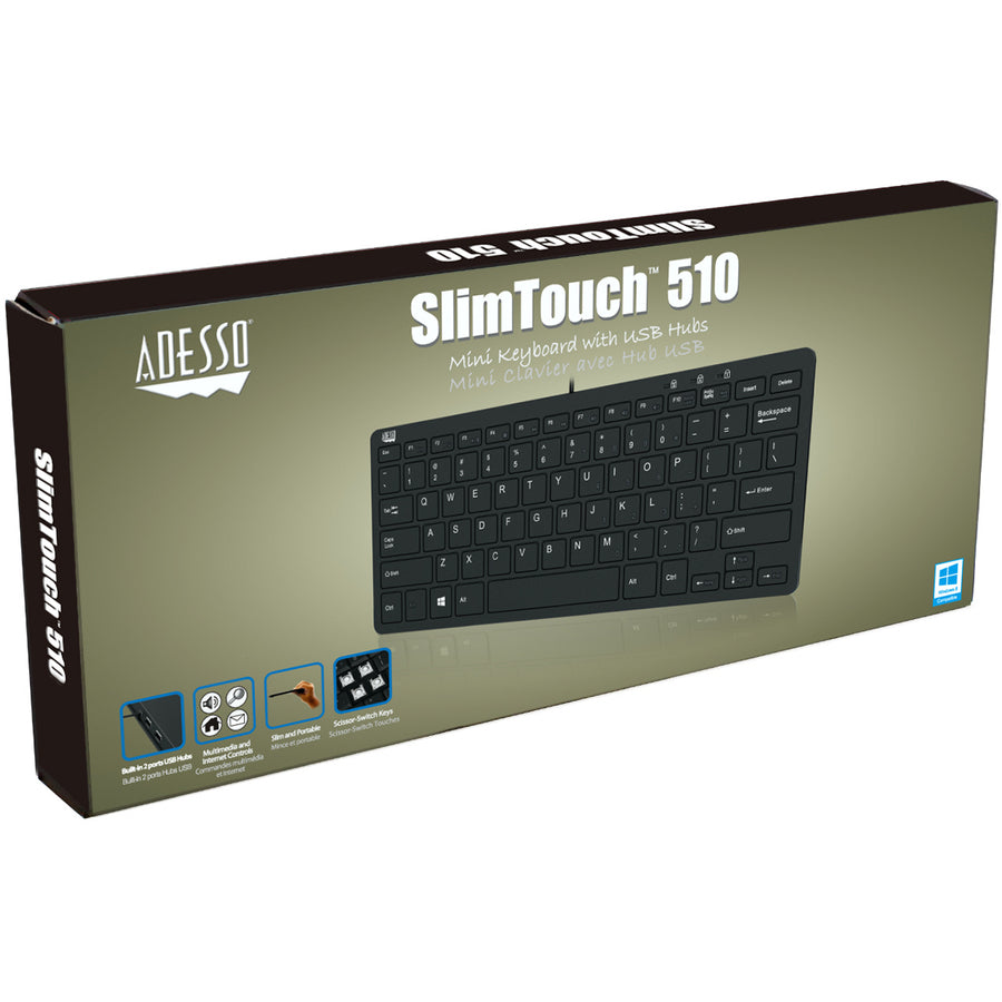 Adesso Mini Keyboard with USB Hubs