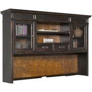 Martin Hartford Hutch, Vintage Black Finish, Wood Veneer & Solid Wood, 49"H x 70.5"W x 14"D, 2 Drawers, 2 Doors, 2 Shelves (1 Adjustable), Touch Lighting, 1 Each