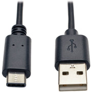 Tripp Lite USB Type-A Male to USB-C Hi-speed Cable, 6 ft, 480 Mbps, Shielded, Nickel Plated Connector, Gold Plated Contact, 28 AWG, Black, 1 Each