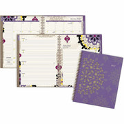 Cambridge Vienna Planner, Small, Weekly/Monthly, 12 Months (Jan-Dec 2026), 8.5" x 11", Wire Bound, Multicolor (Brown, Purple, Yellow), Poly Cover, Tabbed, 1 Each
