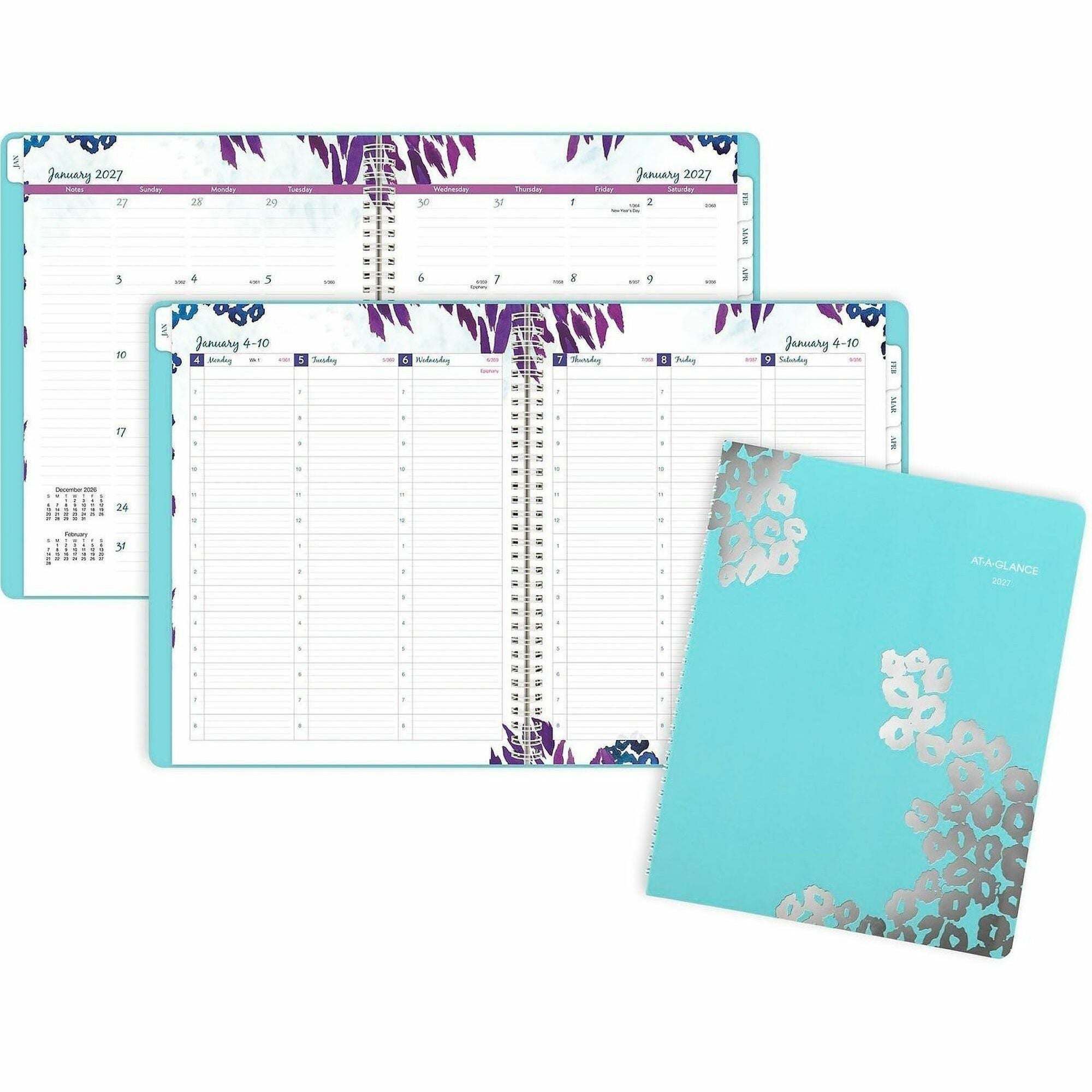 At-A-Glance Wild Washes Weekly Monthly Appointment Book Planner, Teal, Large