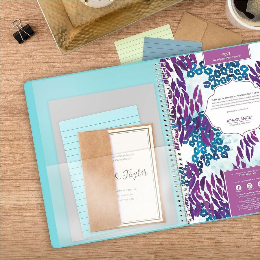 At-A-Glance Wild Washes Weekly Monthly Appointment Book Planner, Teal, Large