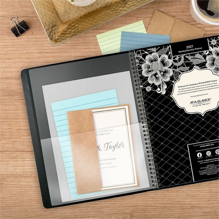 At-A-Glance Lacey Weekly Monthly Appointment Book Planner, Large, 8 1/2" x 11"