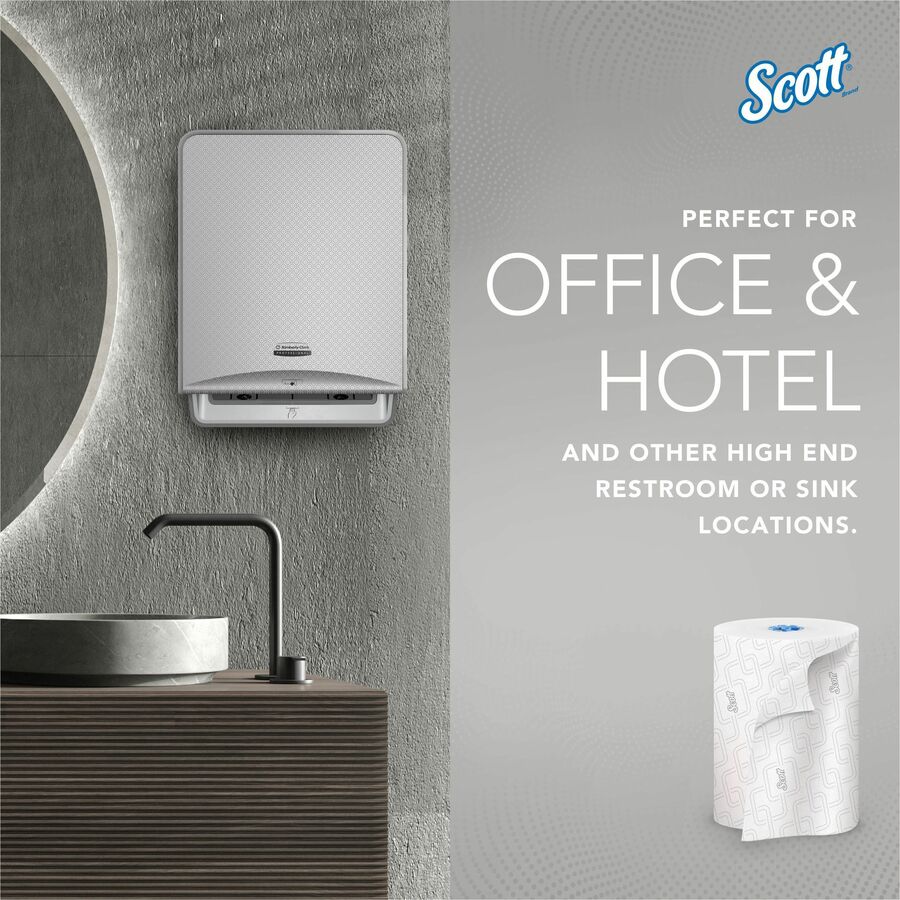 Scott Pro High-Capacity Hard Roll Towels with Elevated Design and Absorbency Pockets - 7.50" Width x 1150 ft Length - White, Blue - 6 / Carton