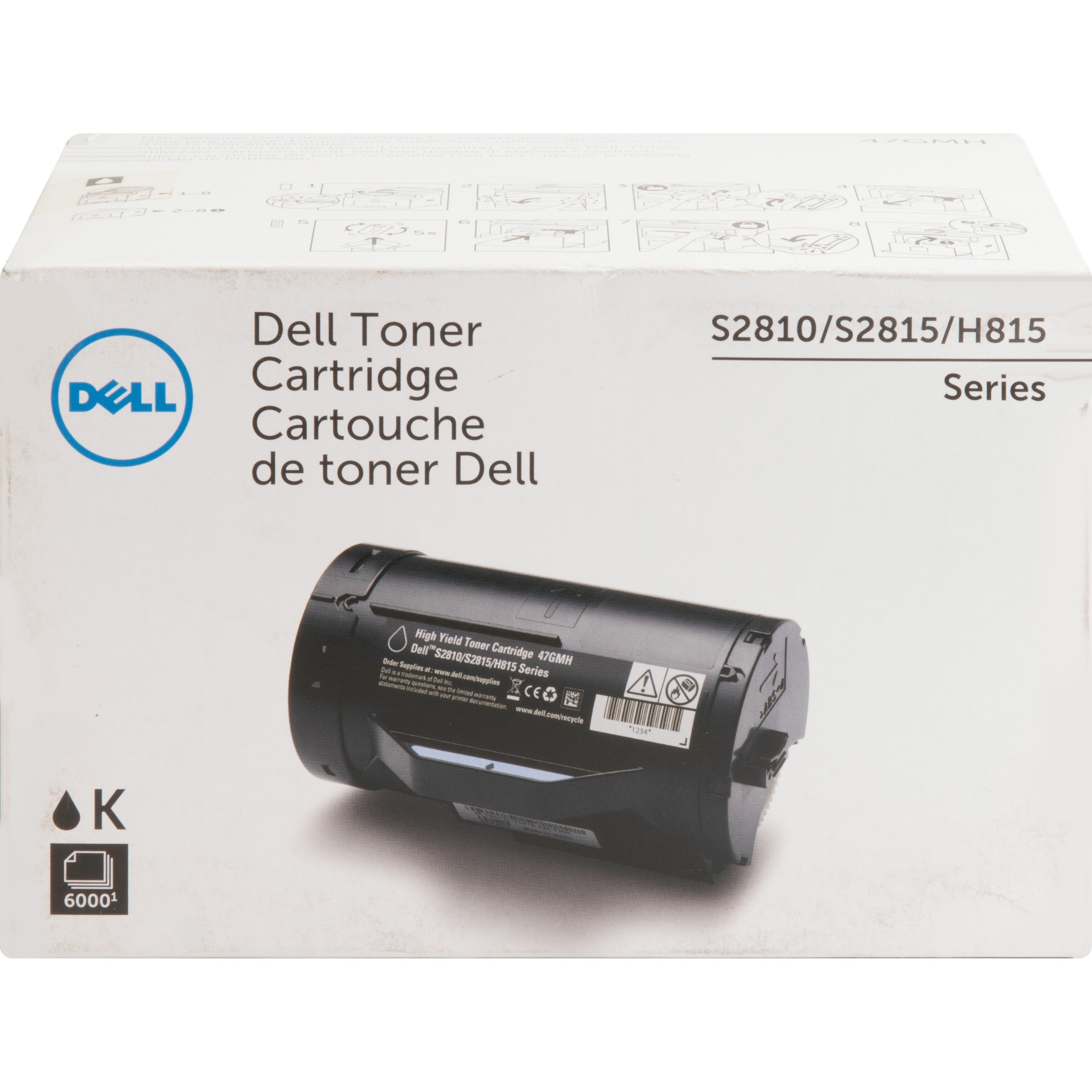 Dell Original High Yield Laser Toner Cartridge, Black, 6000 Page Yield, 1 Each