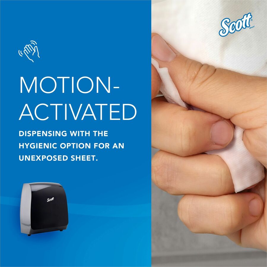 Scott Pro Automatic Hard Roll Towel Dispenser - Touchless Dispenser - 16.4" Height x 12.7" Width x 9.2" Depth - Black - Touch-free - 1 Each