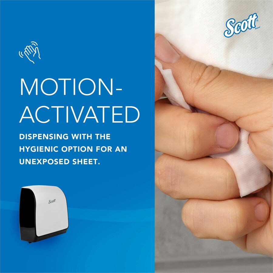 Scott Pro Automatic Hard Roll Towel Dispenser - Touchless Dispenser - 16.4" Height x 12.7" Width x 9.2" Depth - White - Touch-free - 1 Each