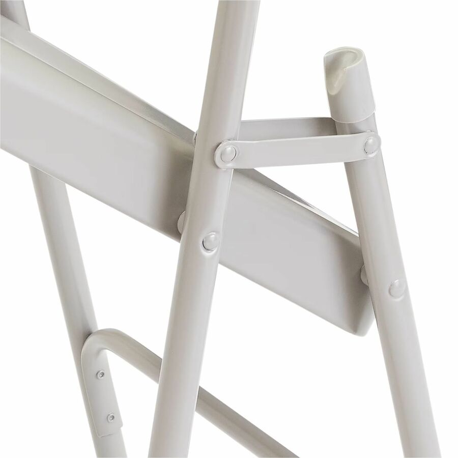 NPS® 300 Series Deluxe All-Steel Triple Brace Double Hinge Folding Chair, Pack of 4, Surface Color: Grey, Frame Color: Grey
