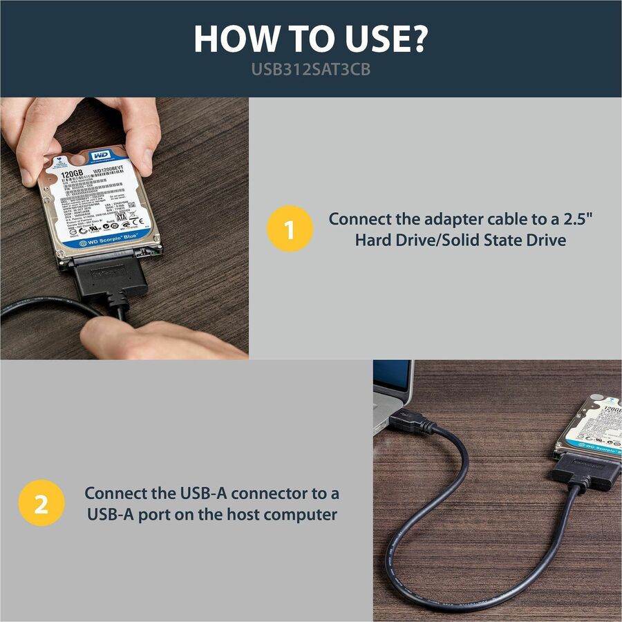 StarTech.com USB 3.1 (10Gbps) Adapter Cable for 2.5" SATA SSD/HDD Drives
