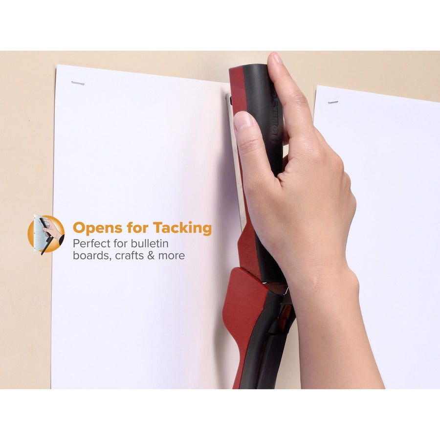 Staples Upto 20 Sheet of 20lb Paper - Holds Upto 210 Staple - Full Strip - Staple Size: 0.25" - Top Loading - Red - Plastic, Metal - 1 Each