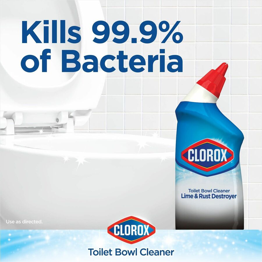 Clorox Toilet Bowl Cleaner Lime & Rust Destroyer, Bleach-Free, Disinfectant, Deodorizer, 24 fl oz Bottle, 1 Each