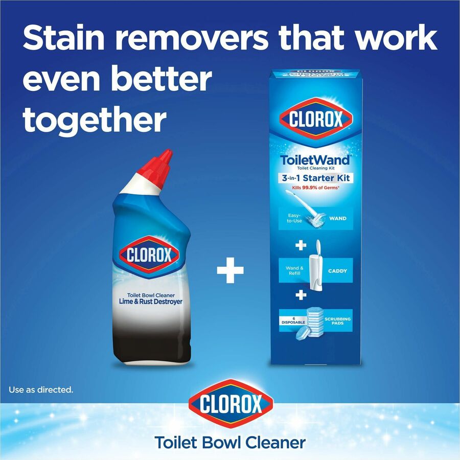 Clorox Toilet Bowl Cleaner Lime & Rust Destroyer, Bleach-Free, Disinfectant, Deodorizer, 24 fl oz Bottle, 1 Each