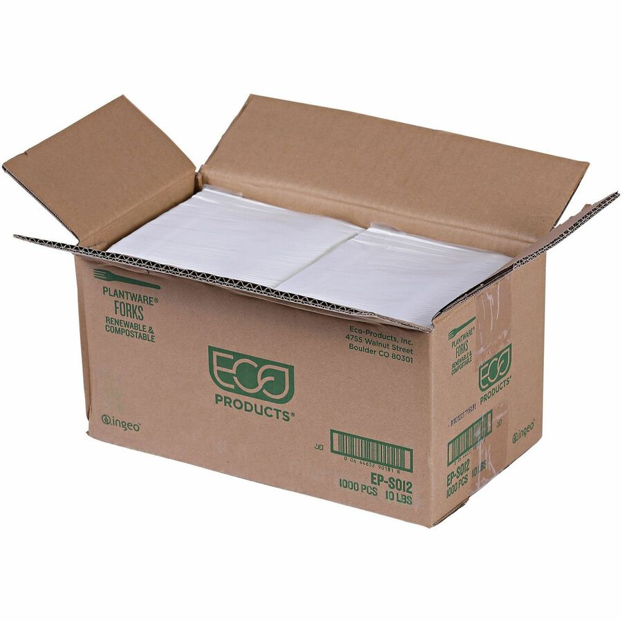 1 Piece(s) - Fork - 1 x Fork - Disposable - Pearl White - 50/Pack - 20 / Carton