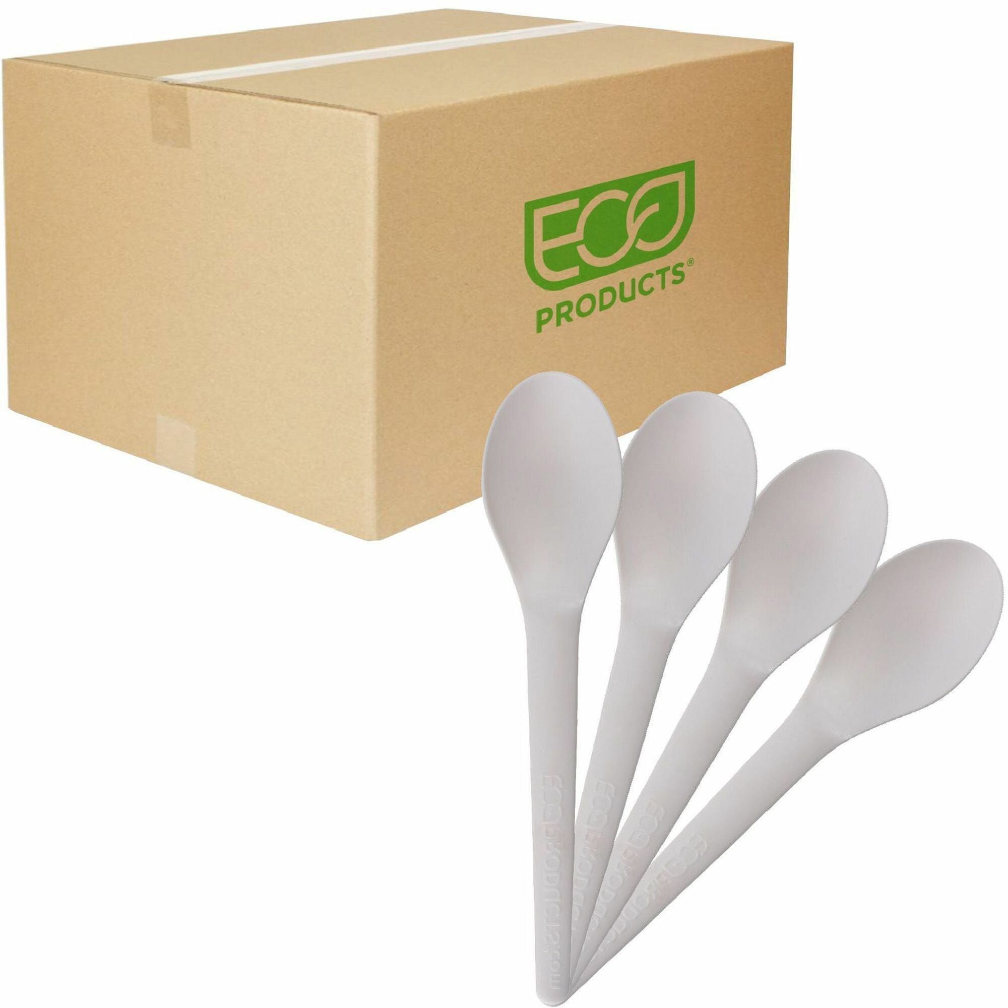 1 Piece(s) - Spoon - 1 x Spoon - Disposable - Pearl White - 50/Pack - 20 / Carton