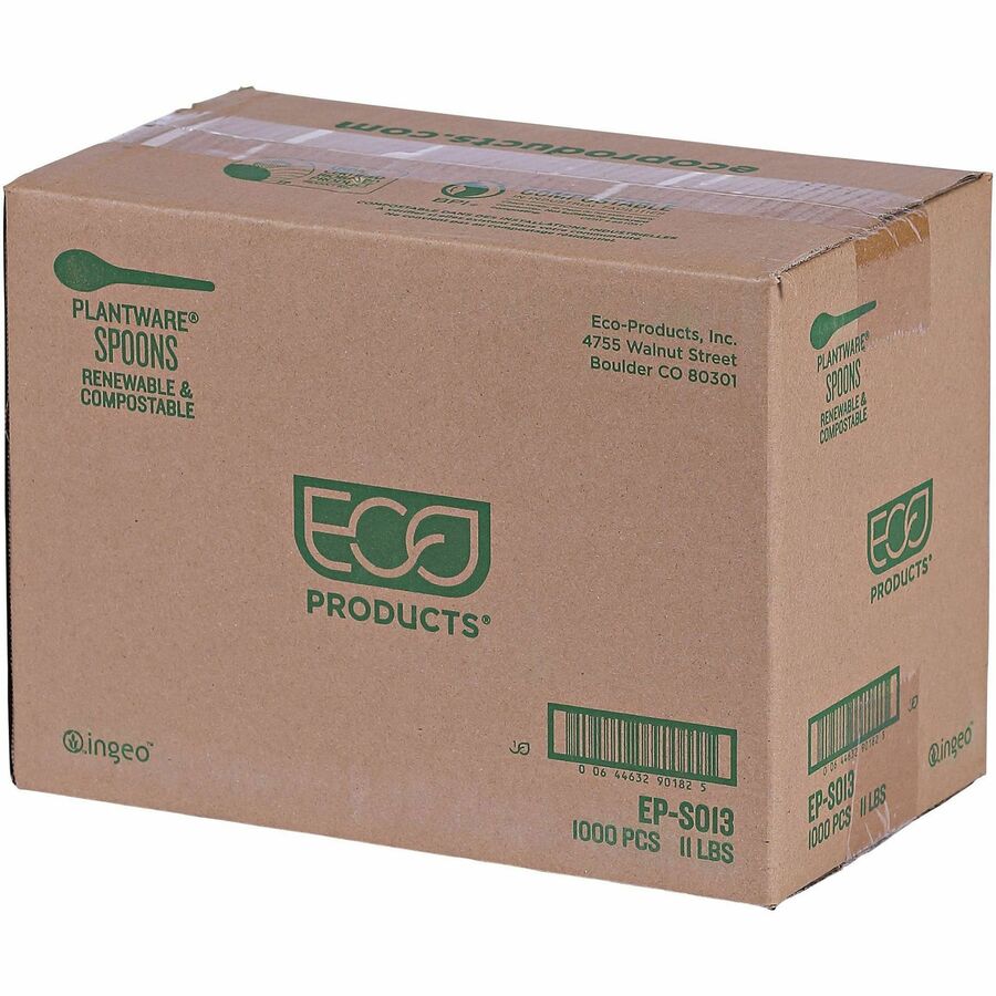 1 Piece(s) - Spoon - 1 x Spoon - Disposable - Pearl White - 50/Pack - 20 / Carton