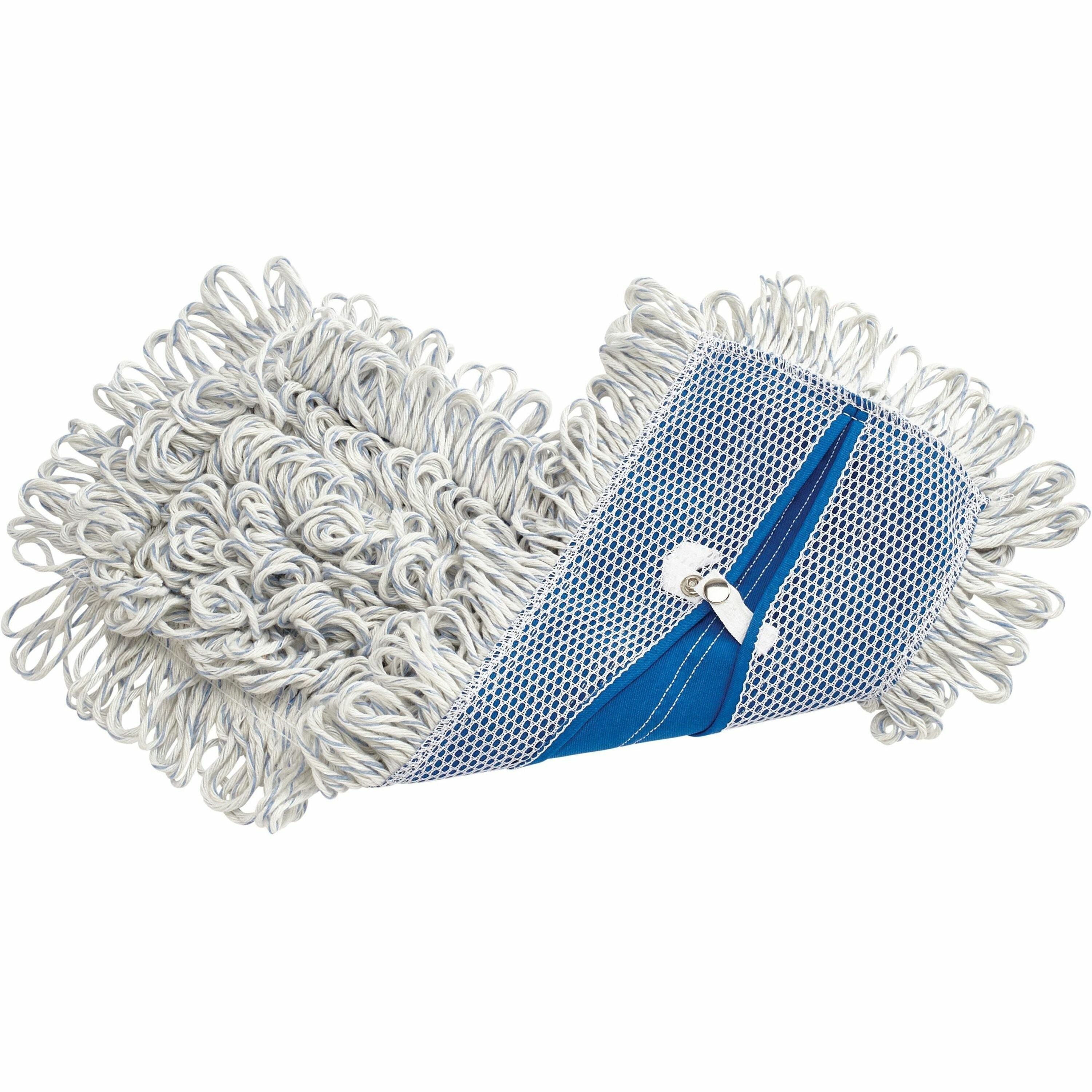 Rubbermaid Commercial Looped Fringe Finish Mop - 5" Width x 18" Length - Absorbent, Looped Ends - Rayon, Synthetic - White - 1 Each