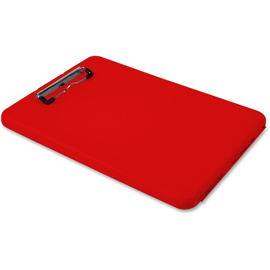 Saunders SlimMate Storage Clipboard - 0.50" Clip Capacity - Storage for Stationary, Tablet, iPad, eReader, Document, Paper - Top Opening - 8 1/2" x 12" Sheet Size - Polypropylene - Red - 1 Each